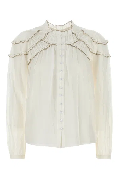 Isabel Marant Étoile Isabel Marant Etoile White Cotton Blend Christa Shirt In Neutral