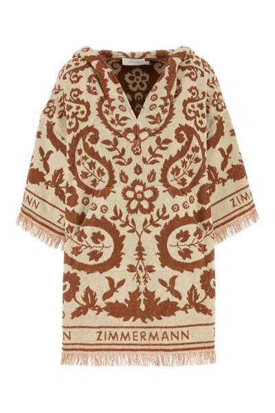 Zimmermann Embroidered Terry Fabric Wylie Mini Dress In Multi
