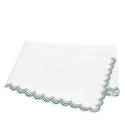 Matouk Stella Scalloped Embroidered Flat Sheet, Full/queen In Green