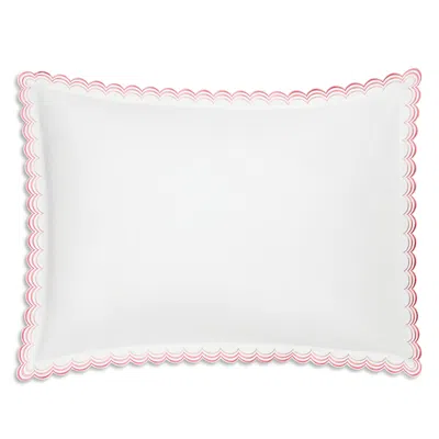 Matouk Stella Scalloped Embroidered Standard Sham In Pink