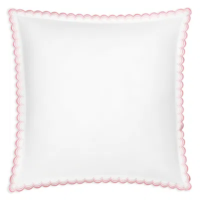 Matouk Stella Scalloped Embroidered Euro Sham In Pink