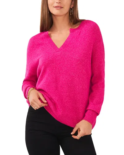 Vince Camuto Drop Shoulder Henley Neck Sweater In Pink