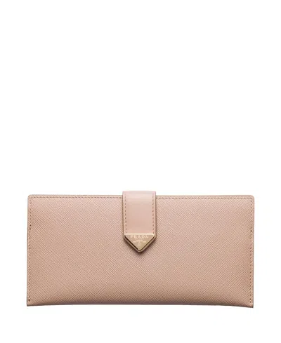 Prada Large Saffiano And Leather Wallet