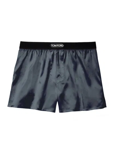 Tom Ford Boxershorts Aus Einem Seidengemisch In Blue