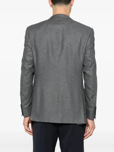 Canali Houndstooth-pattern Blazer In Gray