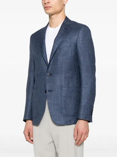 Canali Single-breasted Blazer In Blue