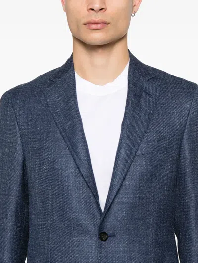 Canali Single-breasted Blazer In Blue