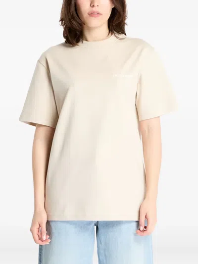 Daily Paper Logo-embroidered T-shirt In Neutral