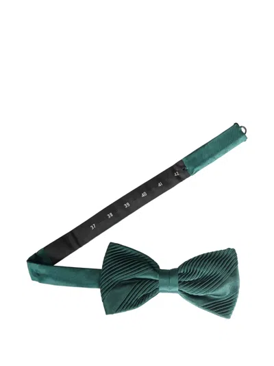 Stefano Ricci Pleated Silk Bow Tie In Green