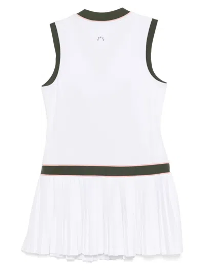 Varley Pleated V-neck Mini Dress In White