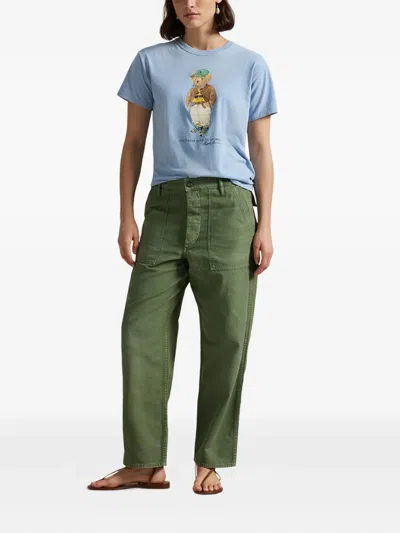 Polo Ralph Lauren Polo Bear Cotton Graphic T-shirt In Blue