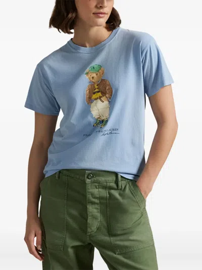 Polo Ralph Lauren Polo Bear Cotton Graphic T-shirt In Blue