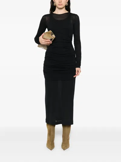 Bite Studios Rigel Layered Gathered Dress In Black