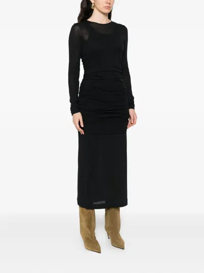 Bite Studios Rigel Layered Gathered Dress In Black