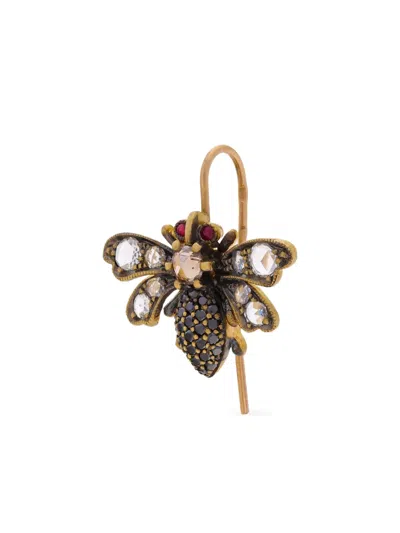 Sylva & Cie 18k Yellow Gold Bee Diamond And Ruby Earrings In Gold