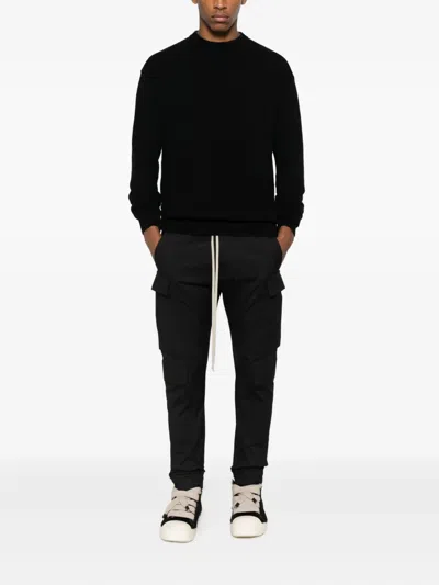Rick Owens Cargo Trousers With Drawstring And Pockets In Black
