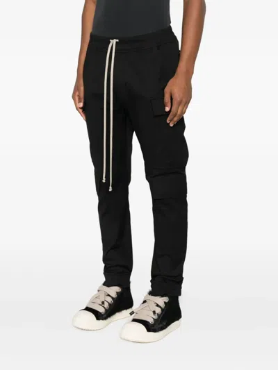 Rick Owens Cargo Trousers With Drawstring And Pockets In Black