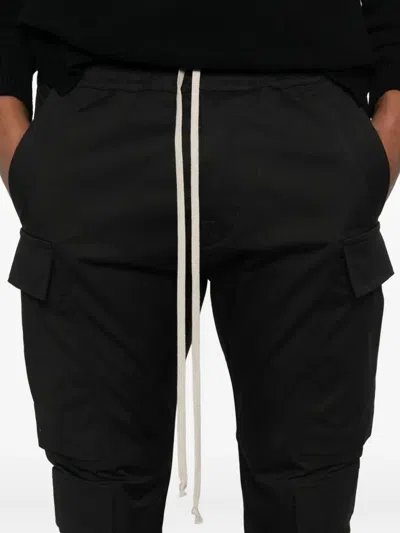 Rick Owens Cargo Trousers With Drawstring And Pockets In Black