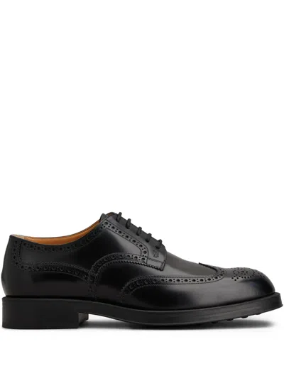 Tod's Scarpa Uomo Sotto Cav.tomaia Pelle F.do Gomma In Black