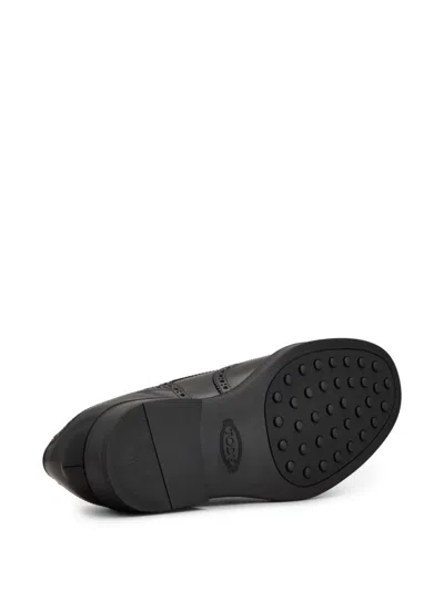 Tod's Scarpa Uomo Sotto Cav.tomaia Pelle F.do Gomma In Black