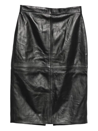 Iro Lambskin Panelled Skirt In Black