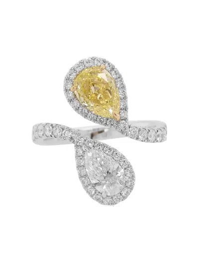 Hyt Jewelry 18k White Gold Pear Diamond Ring