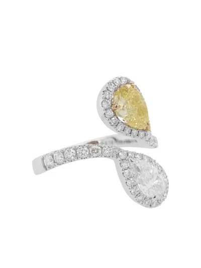 Hyt Jewelry 18k White Gold Pear Diamond Ring