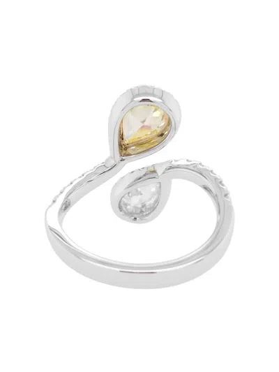 Hyt Jewelry 18k White Gold Pear Diamond Ring