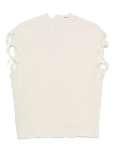 Haikure Distressed-finish Top In Gray