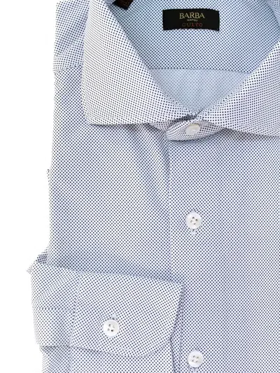 Barba Napoli Micro-dot Patterned Shirt In Blue
