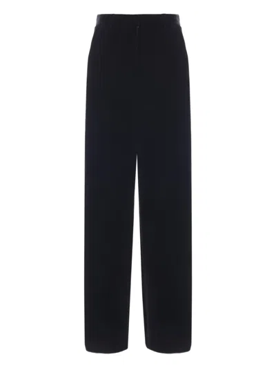 Giorgio Armani Velvet Straight Trousers In Black