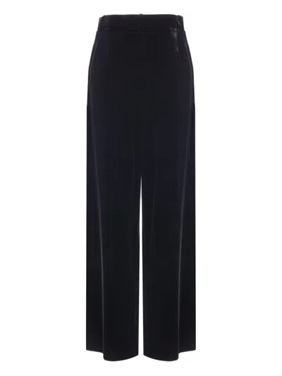 Giorgio Armani Velvet Straight Trousers In Black