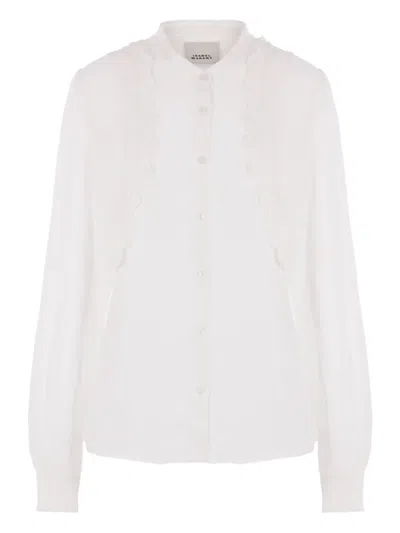 Isabel Marant Silk Embroidered Shirt In White