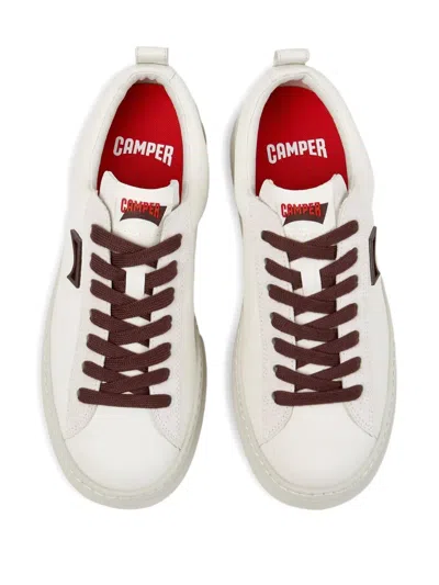 Camper Runner Leather Lace-up Sneakers In White