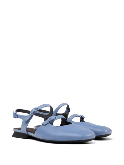 Camper Casi Myra Buckle-strap Leather Flat Pumps In Blue