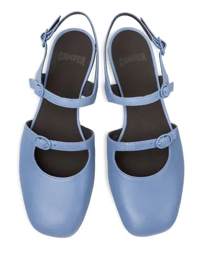 Camper Casi Myra Buckle-strap Leather Flat Pumps In Blue