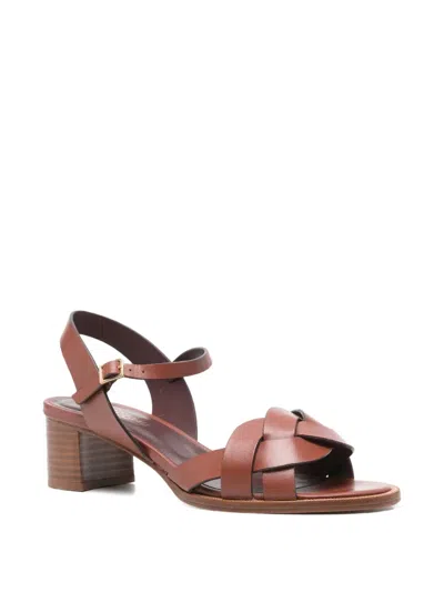Avril Gau 55mm Braided Leather Ankle-strap Sandals In Brown