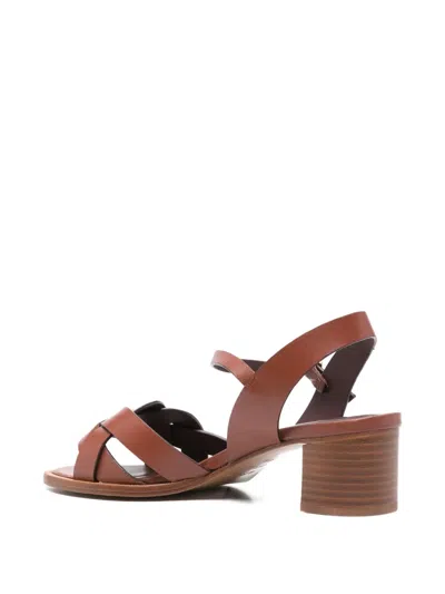 Avril Gau 55mm Braided Leather Ankle-strap Sandals In Brown
