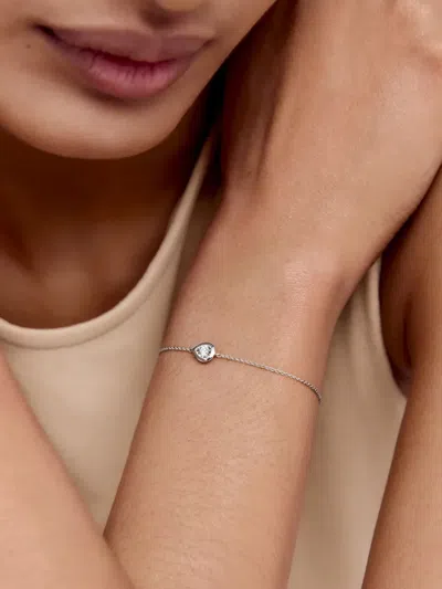 Monica Vinader Sterling Silver Pear Diamond Chain Bracelet Lab Grown Diamond In Metallic