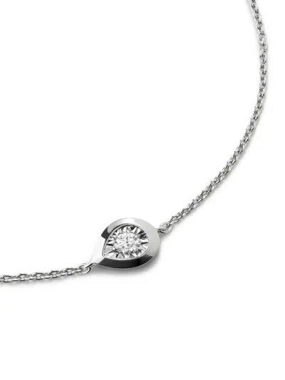Monica Vinader Sterling Silver Pear Diamond Chain Bracelet Lab Grown Diamond In Metallic