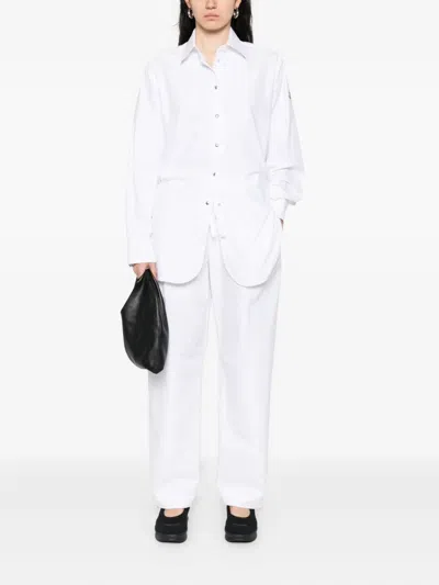 Moncler Oxford Cotton Shirt In Gray