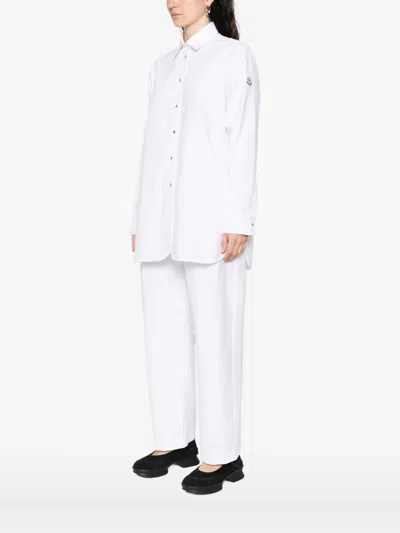 Moncler Oxford Cotton Shirt In Gray