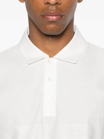 Canali Short-sleeved Polo Shirt In White