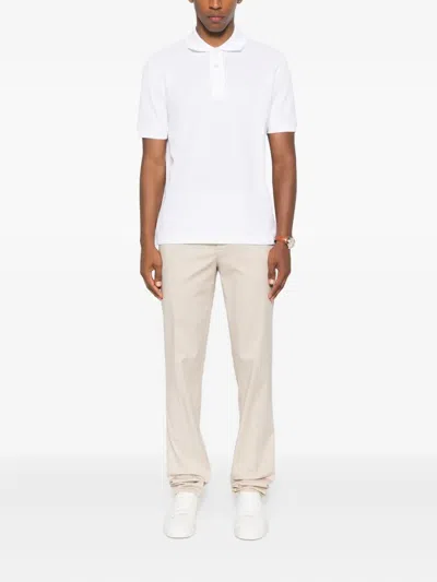 Canali Short-sleeved Polo Shirt In White