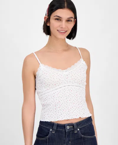 Just Polly Juniors' Cotton Rib-knit Striped Tank & Cardigan Set