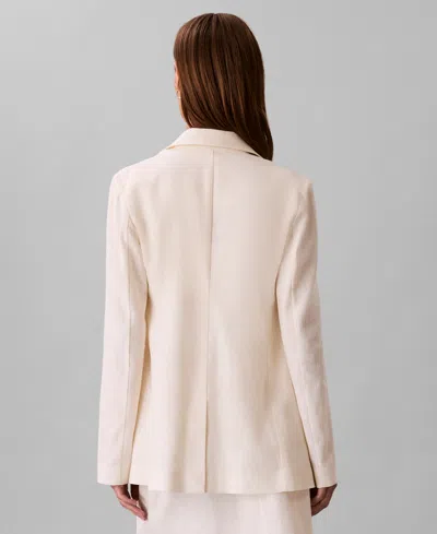 Calvin Klein Women's Linen Blend One-button Blazer