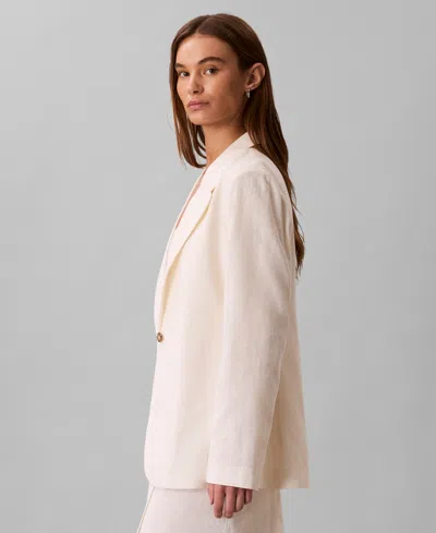 Calvin Klein Women's Linen Blend One-button Blazer