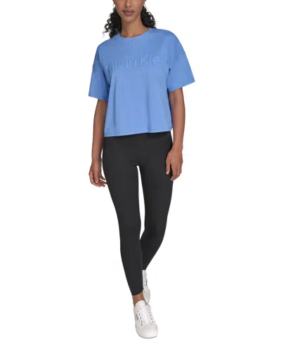 Calvin Klein Performance Women's Cotton Raised Logo Cropped T-shirt