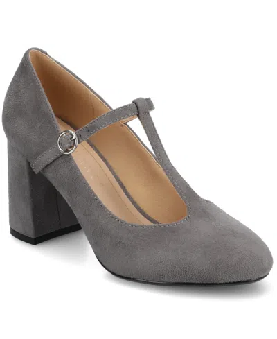 Journee Collection Women's Talani T-strap Almond Toe Dress Pumps