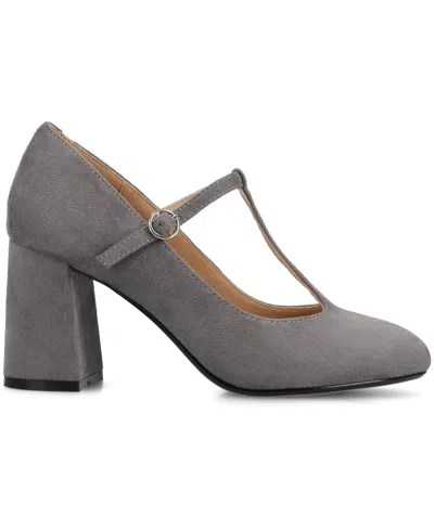 Journee Collection Women's Talani T-strap Almond Toe Dress Pumps